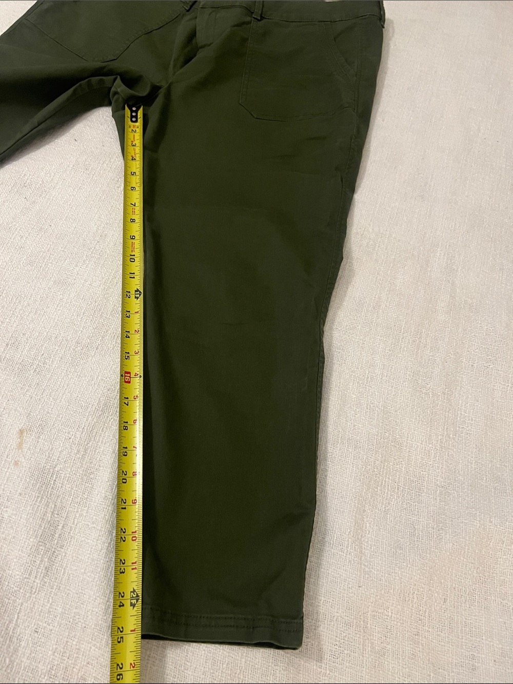 Old Navy Women’s Olive Green High-Wasted Pixie Straight-Leg Pants Sz 18-Petite - Picture 9 of 13